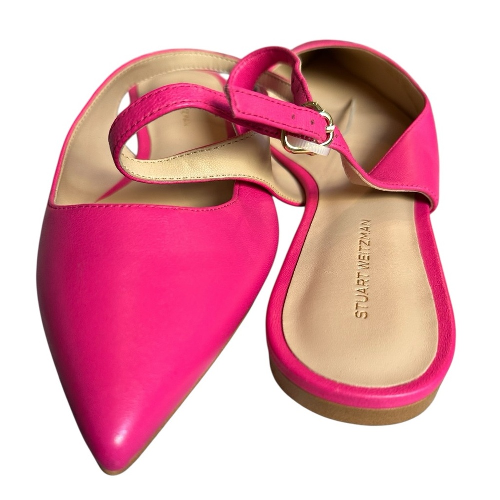 NEW Stuart Weitzman Mara Slingback Flats Pink Leather | Minimalist | MSRP$395 - Picture 6 of 8